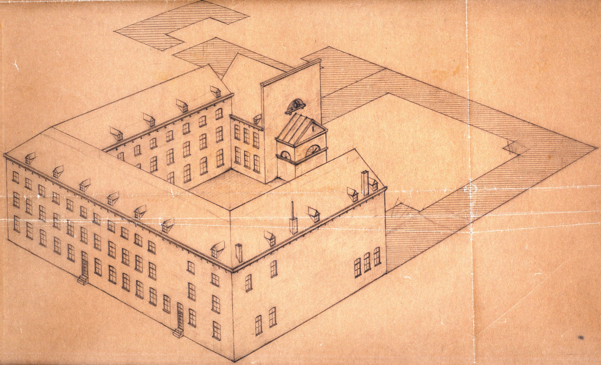 Tekening reconstructie burgerlijk zieken en gebrekkigenhuis